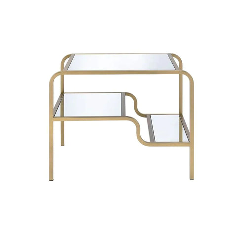 Astrid Gold & Mirror End Table Model 81092 By ACME Furniture