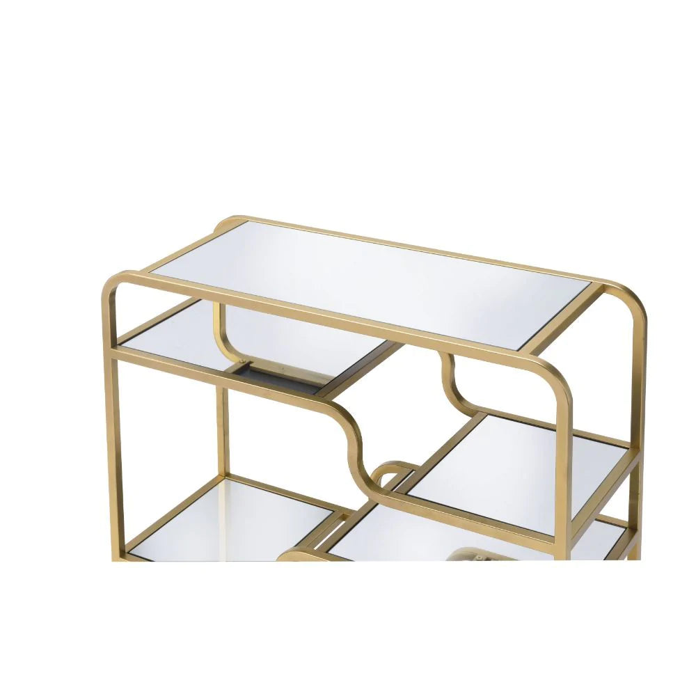 Astrid Gold & Mirror Accent Table Model 81093 By ACME Furniture