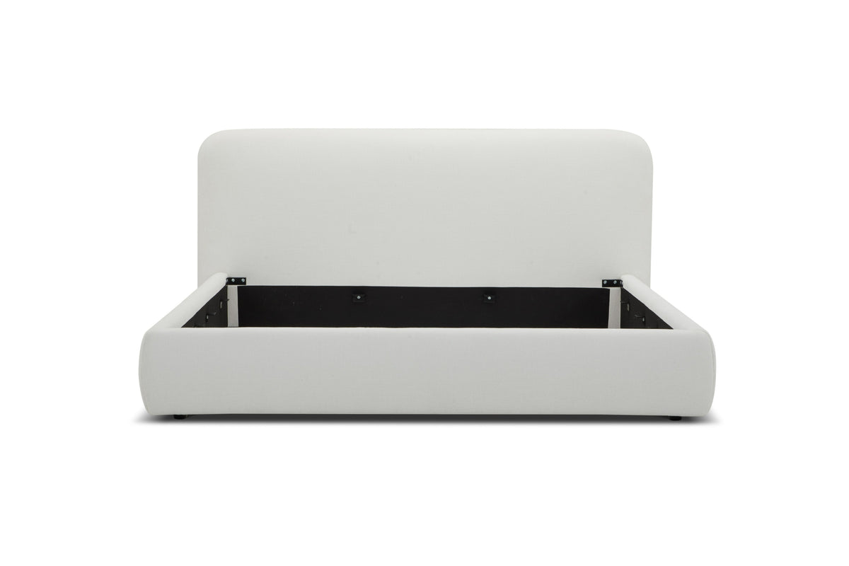 Modrest Liam Modern Ivory Fabric Upholstered Bed Model VGKK-KF.B2007-IVY