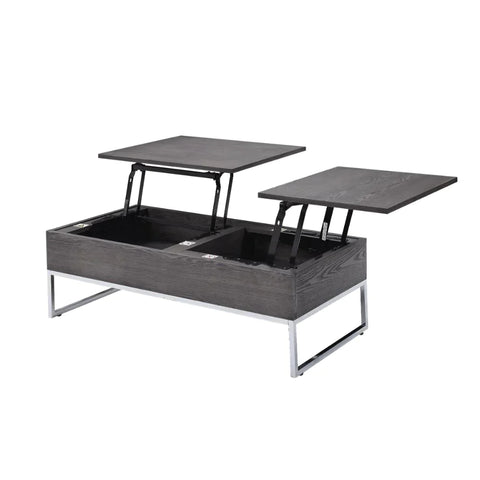 Iban Gray Oak & Chrome Coffee Table Model 81170 By ACME Furniture