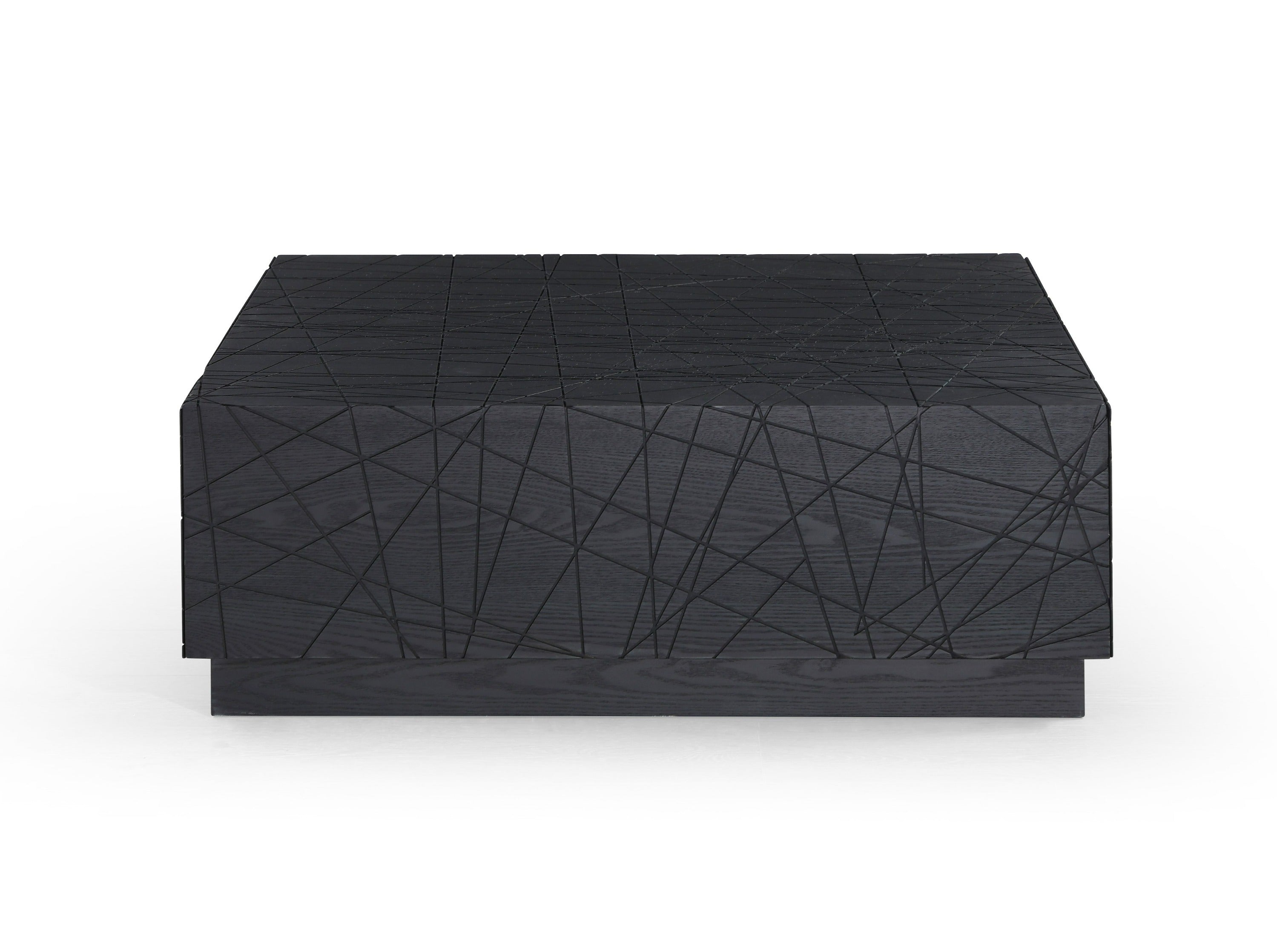 Modrest Kenda Modern Black Oak Square Coffee Table With Storage Model VGVCCT2355