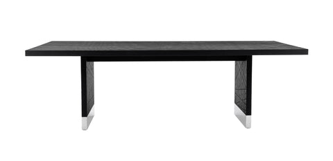 Modrest Kenda Modern Black Ash & Stainless Steel Dining Table Model VGVCT2355-BLK