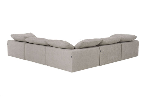 Divani Casa Corinth Modern Gray Fabric Sectional Sofa With 3 Power Recliners Model VGKM-KM.920-GRY