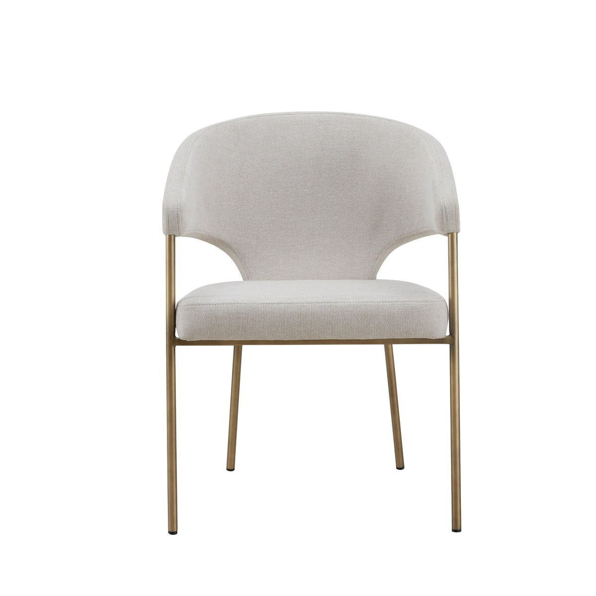 Modrest Claudine Modern Off White Fabric & Brass Dining Chair Model VGGAGA-6214CH-1