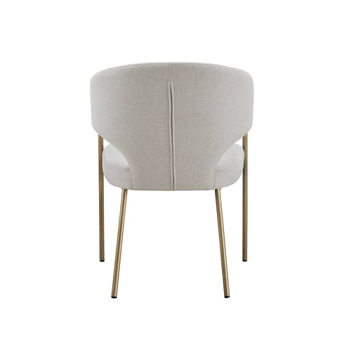 Modrest Claudine Modern Off White Fabric & Brass Dining Chair Model VGGAGA-6214CH-1