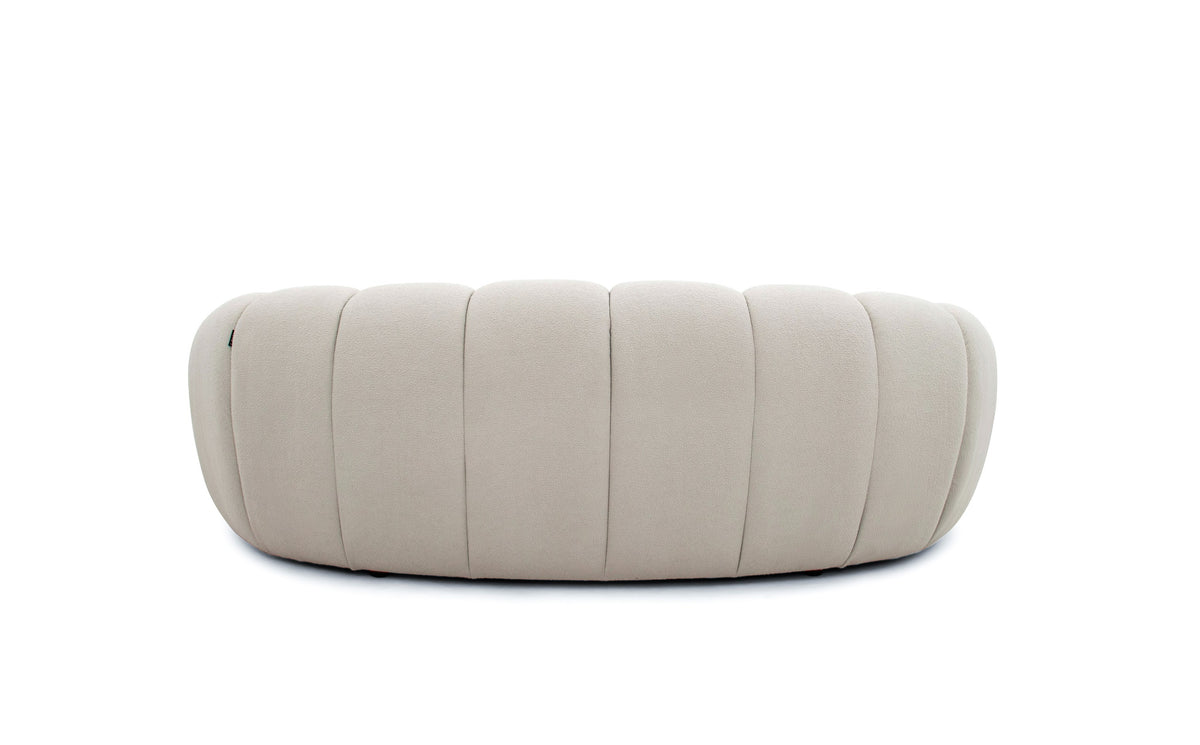 Divani Casa Yolonda Modern Curved Beige Fabric Loveseat Model VGEV2126C-LOVE-C-01