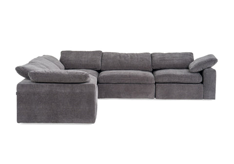 Divani Casa Corinth Modern Dark Gray Fabric Sectional Sofa With 3 Power Recliners Model VGKM-KM.920-CHAR
