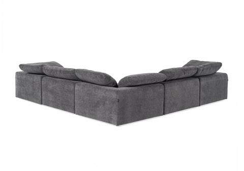 Divani Casa Corinth Modern Dark Gray Fabric Sectional Sofa With 3 Power Recliners Model VGKM-KM.920-CHAR