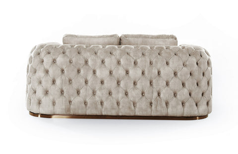 Divani Casa Dosie Transitional Beige Velvet Sofa Set Model VGBN-S-9368-SET-BGE