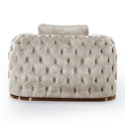 Divani Casa Dosie Transitional Beige Velvet Sofa Set Model VGBN-S-9368-SET-BGE