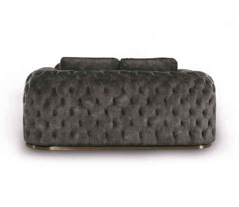 Divani Casa Dosie Transitional Grey Velvet Sofa Set Model VGBN-S-9368-SET-GRY