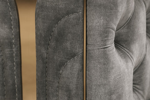 Divani Casa Dosie Transitional Grey Velvet Sofa Set Model VGBN-S-9368-SET-GRY