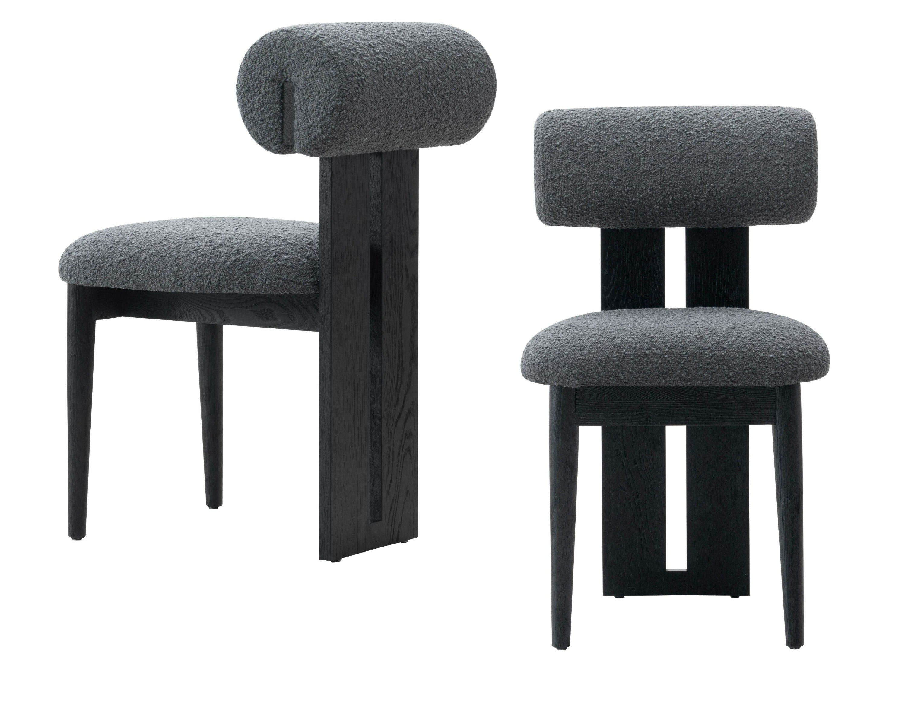 Modrest Skerrit Modern Grey Fabric & Black Oak Dining Chair (Set Of 2) Model VGMF-D1130-GRY