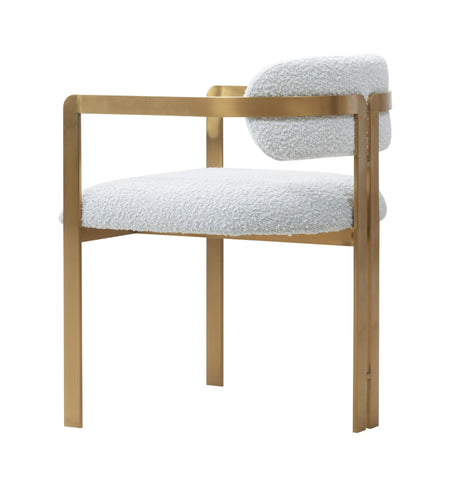 Modrest Feldon Modern White Fabric & Gold Dining Chair Model VGMF-D1122-WHT