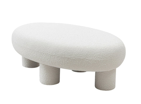 Modrest Gaynes Modern Off White Fabric Bench Model VGMF-A609-OFFWHT