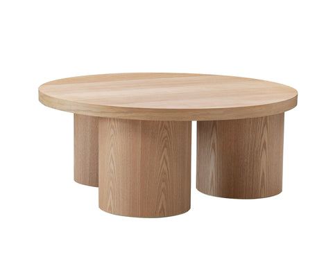 Modrest Babson Modern Natural Oak Round Coffee Table Model VGMF-V7152-NAT