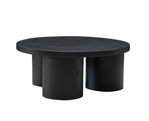 Modrest Babson Modern Black Oak Round Coffee Table Model VGMF-V7152-BLK