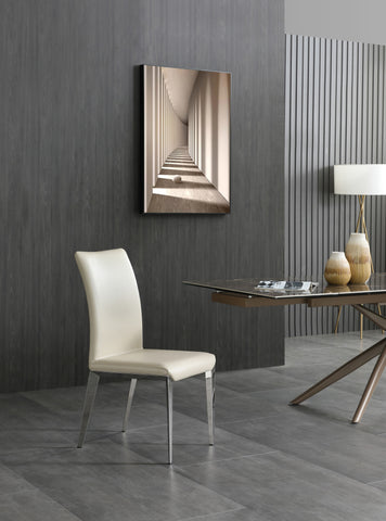 Modrest Taryn Modern Light Grey & Stainless Steel Dining Chair (Set Of 2) Model VGVC-B803A-LTGRY