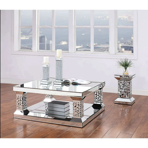Kachina Mirrored & Faux Gems End Table Model 81427 By ACME Furniture