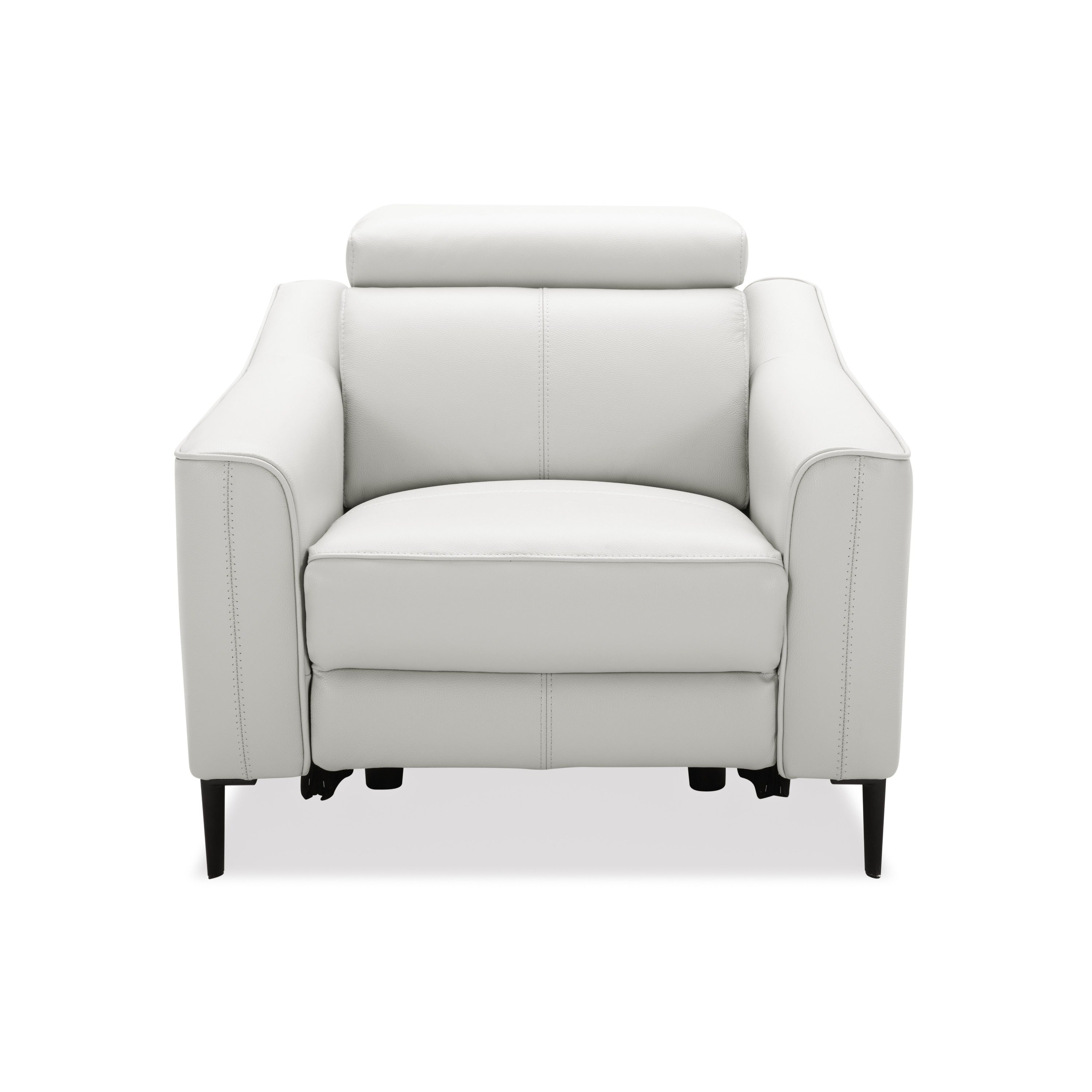 Divani Casa Eden Modern White Leather Recliner Chair Model VGKV-KM.5012-CHR-WHT