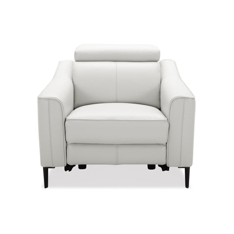 Divani Casa Eden Modern White Leather Recliner Chair Model VGKV-KM.5012-CHR-WHT