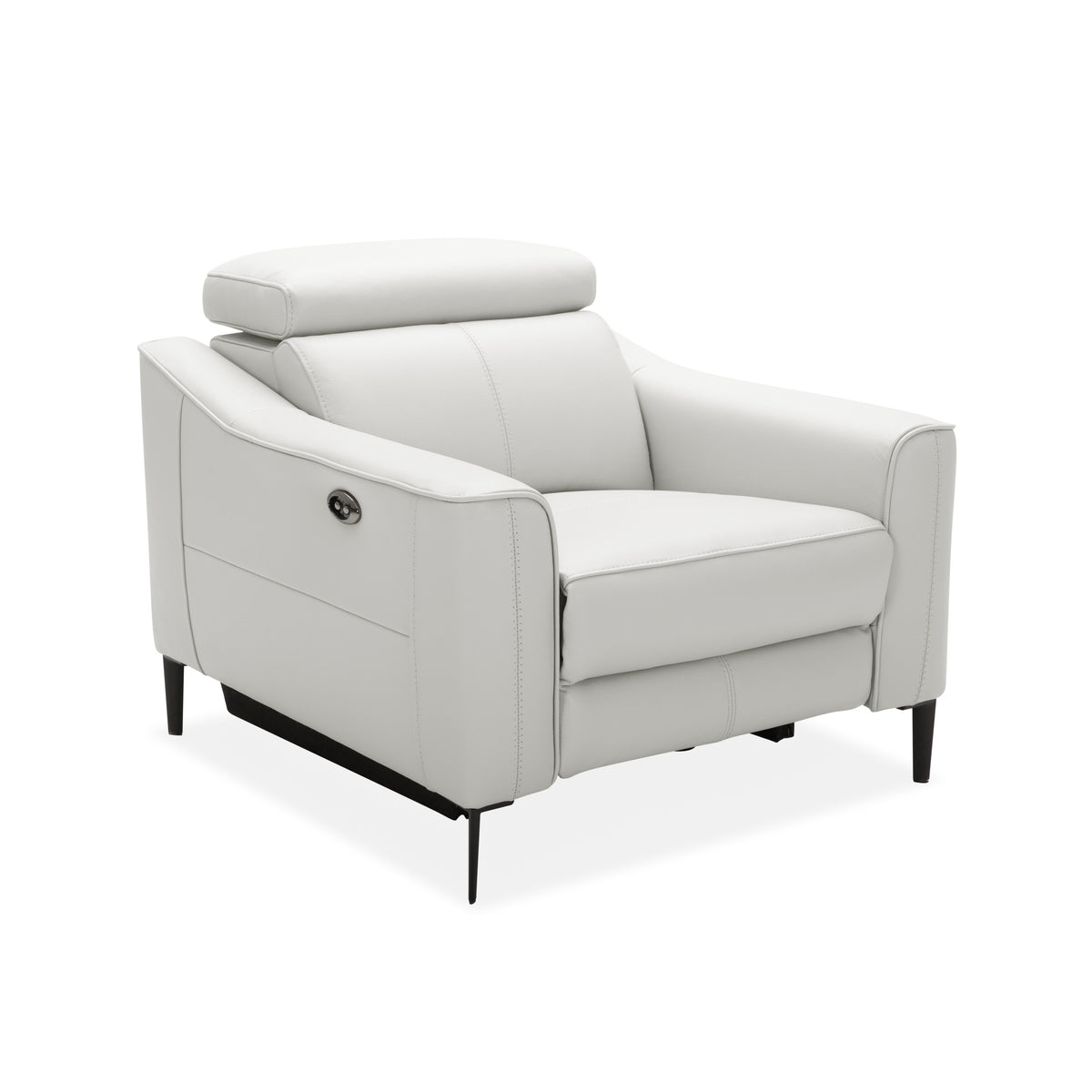 Divani Casa Eden Modern White Leather Recliner Chair Model VGKV-KM.5012-CHR-WHT