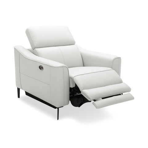 Divani Casa Eden Modern White Leather Recliner Chair Model VGKV-KM.5012-CHR-WHT