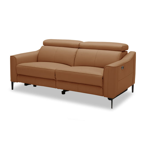 Divani Casa Eden Modern Camel Leather Loveseat With 2 Recliners Model VGKV-KM.5012-LOVE-CML