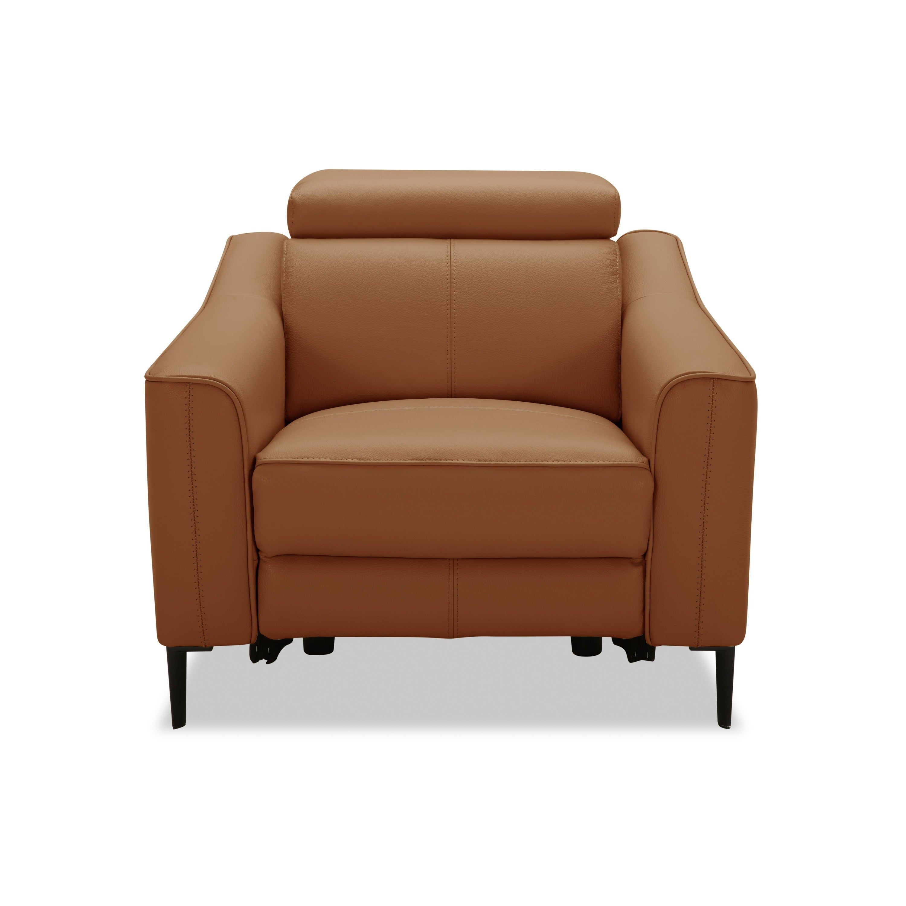 Divani Casa Eden Modern Camel Leather Recliner Chair Model VGKV-KM.5012-CHR-CML