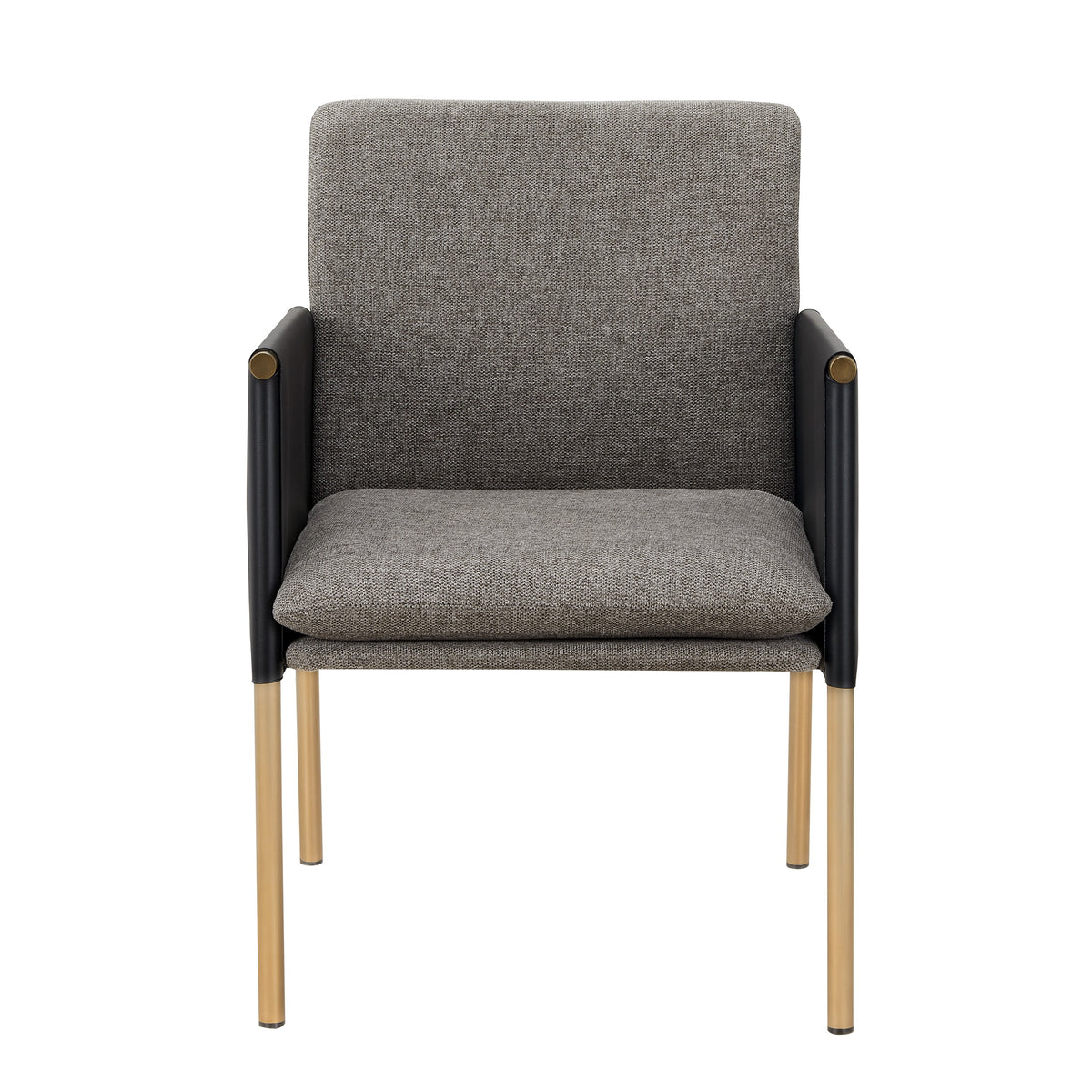 Modrest Engel Modern Dark Grey Vegan Leather & Grey Fabric & Antique Brass Dining Chair Model VGGAGA-6988CH-1-DKGRY