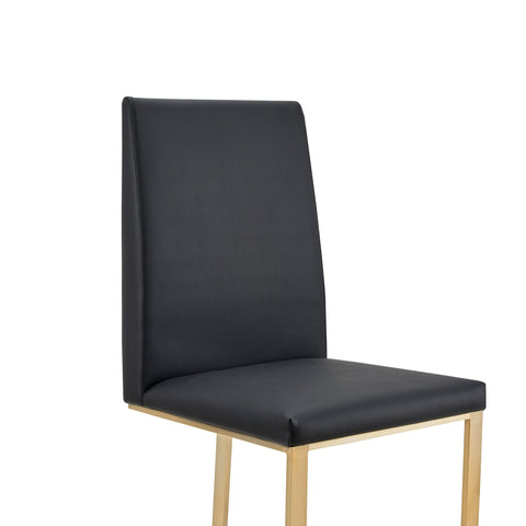 Modrest Frankie Modern Dark Grey Vegan Leather & Antique Brass Dining Chair Model VGGAGA-6917CH-DKGRY