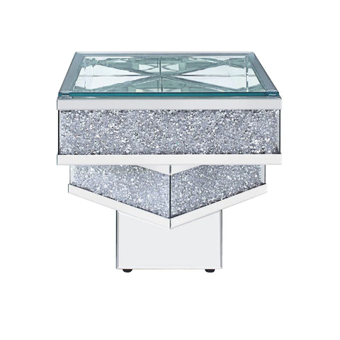 Noralie Mirrored & Faux Diamonds End Table Model 81467 By ACME Furniture