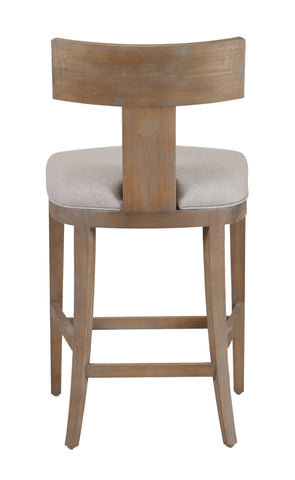 Modrest Fabien Mid Century Modern Beige Linen & Wood Counter Chair Model VGRH-RHS-CZHT01-NTL