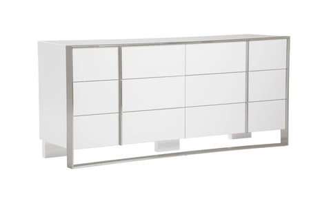 Modrest Cartier Modern White & Stainless Steel Dresser Model VGVC-J-A002-D-WHT
