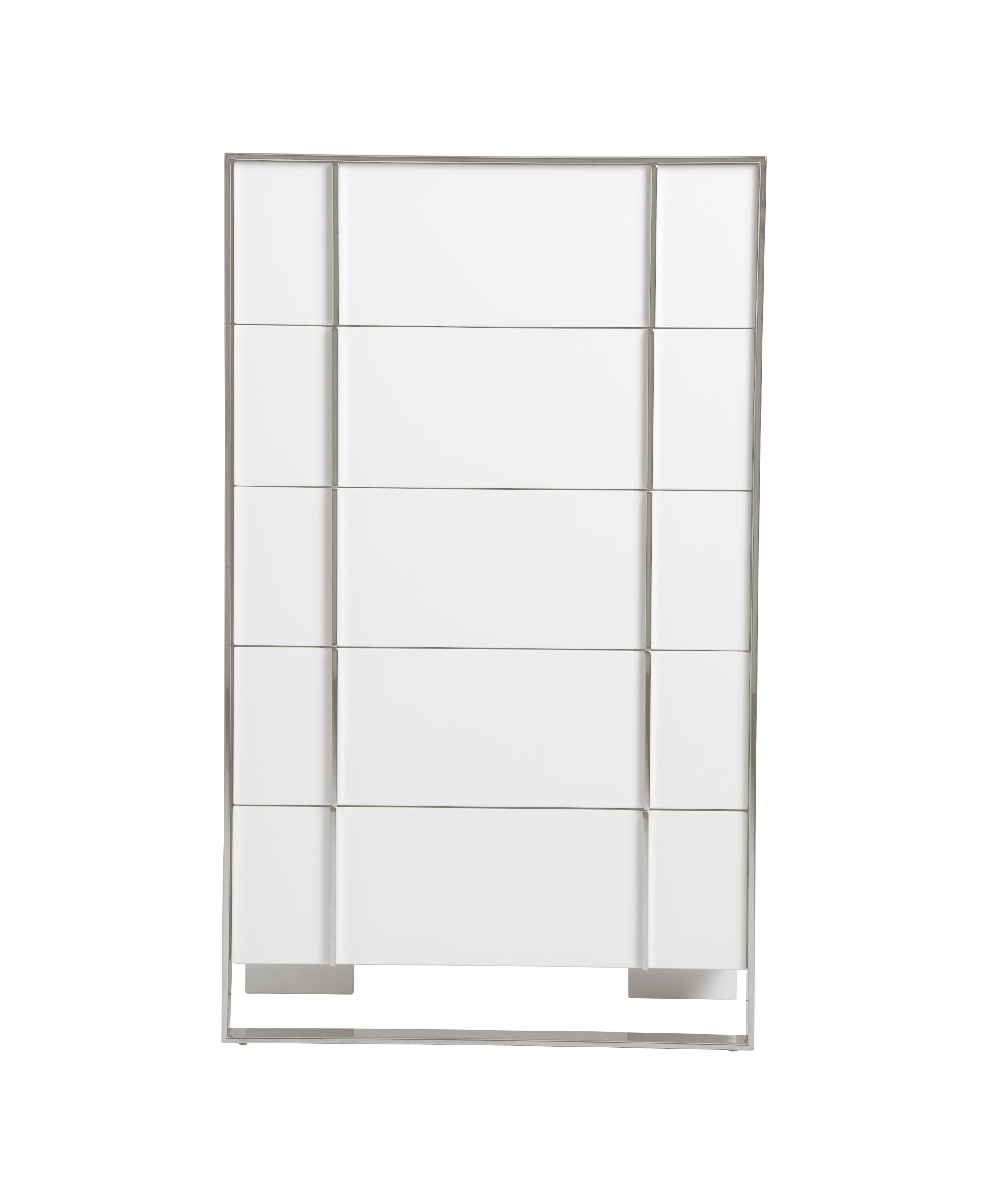 Modrest Cartier Modern White & Stainless Steel Chest Model VGVC-J-A002-5H-WHT