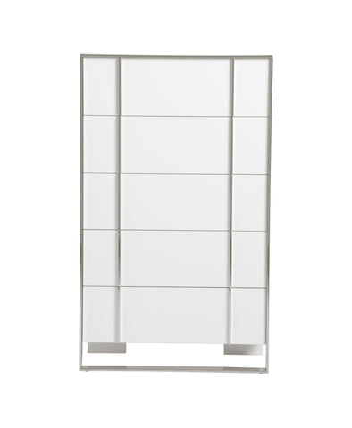 Modrest Cartier Modern White & Stainless Steel Chest Model VGVC-J-A002-5H-WHT