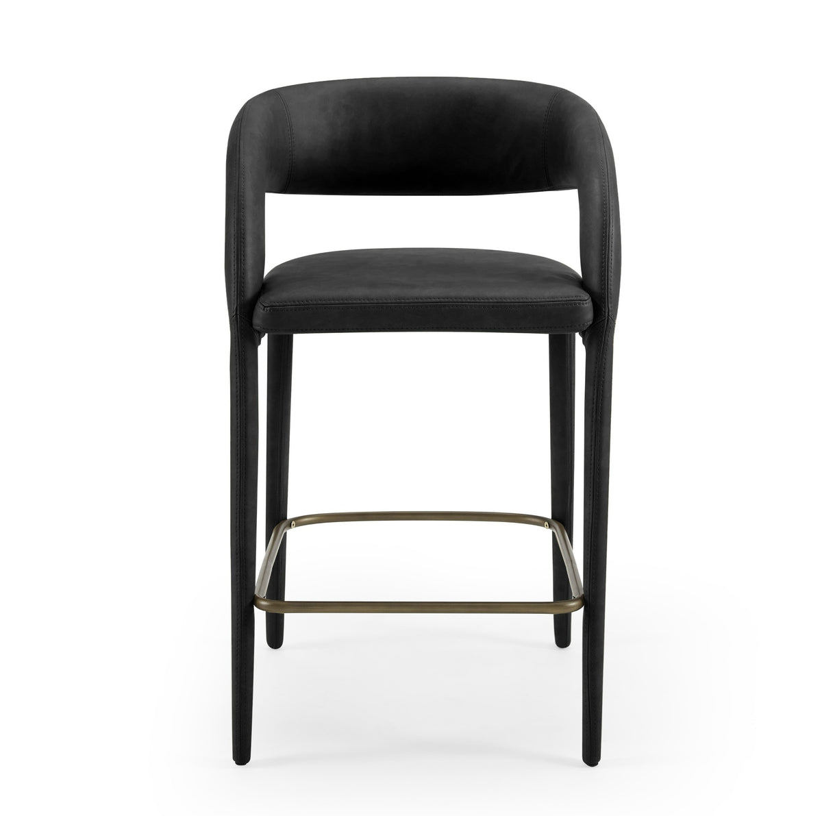 Modrest Faerron Modern Black Leatherette Counter Chair Model VGEUMC-7182C-BLK