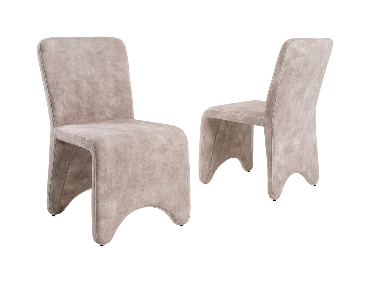 Modrest Ditka Modern Beige Velvet Dining Chair (Set Of 2) Model VGEUMC-7510CH-DECENT-021