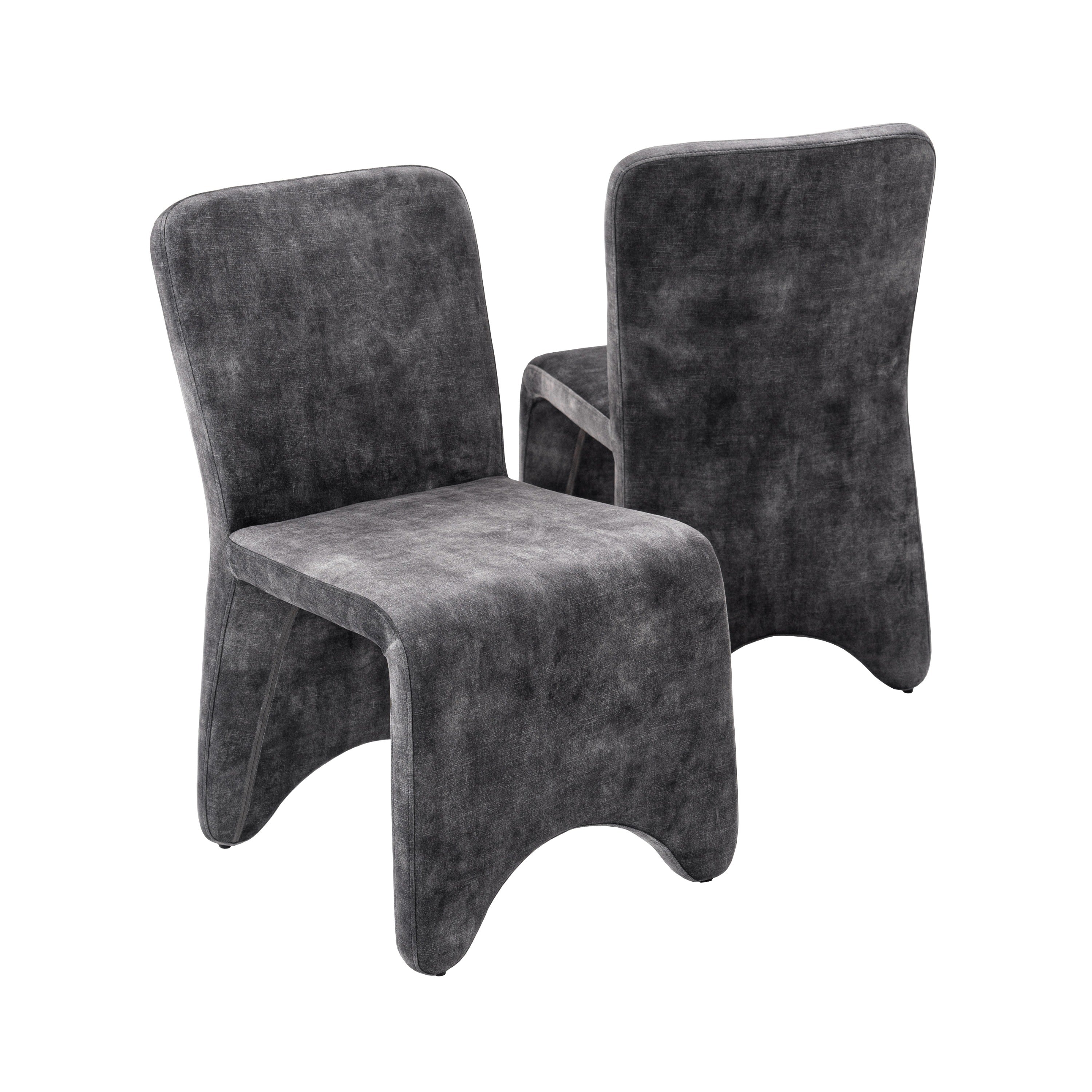 Modrest Ditka Modern Grey Velvet Dining Chair (Set Of 2) Model VGEUMC-7510CH-DECENT-032