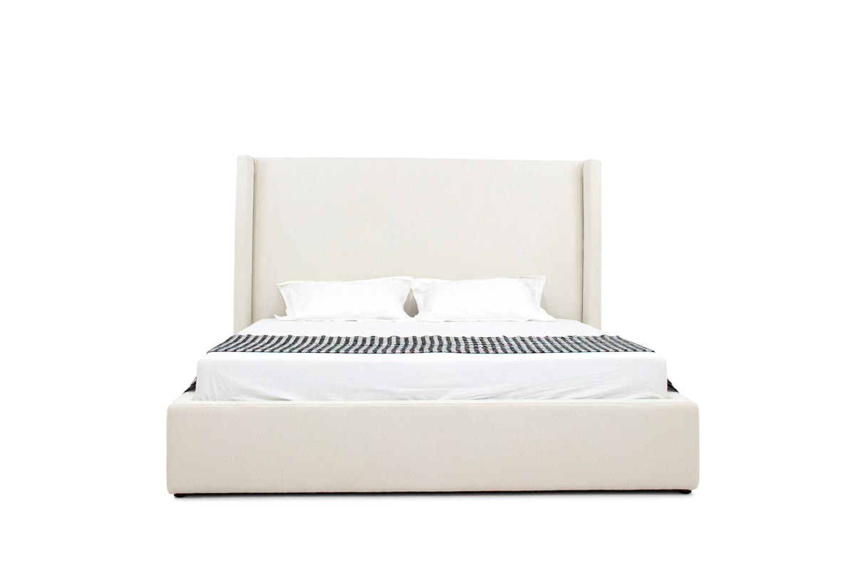Eastern King Modrest Byrne Modern Off White Fabric Bed Model VGEVVG713-C-00-EK