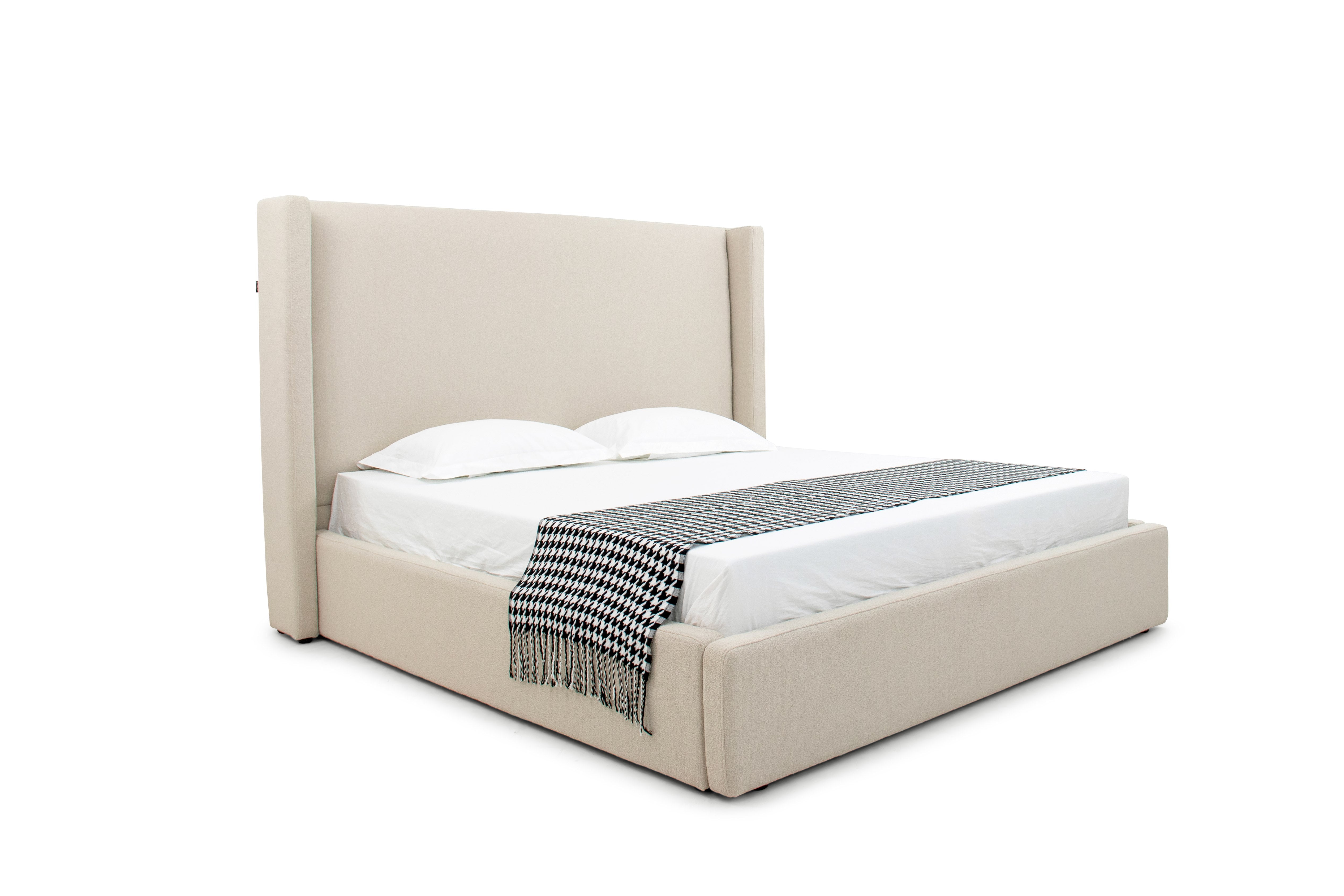 Queen Modrest Byrne Modern Beige Fabric Bed Model VGEVVG713-C-01-Q