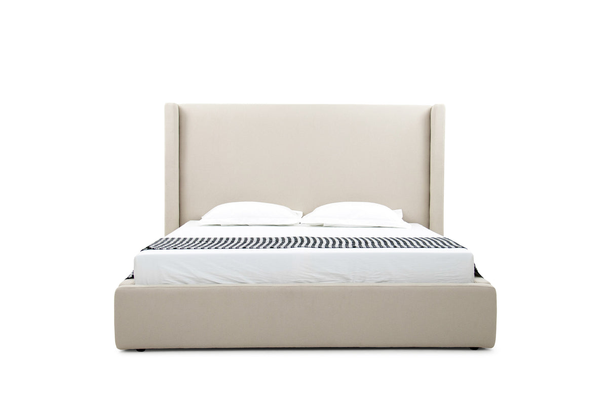 Queen Modrest Byrne Modern Beige Fabric Bed Model VGEVVG713-C-01-Q