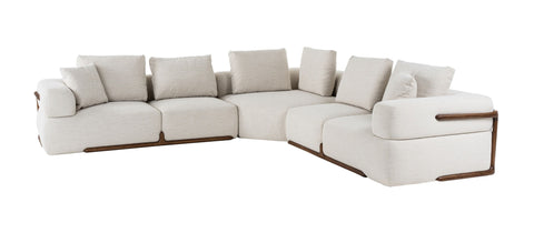 Divani Casa Simone Modern Off White Fabric Sectional Sofa Model VGCS-SF-23083