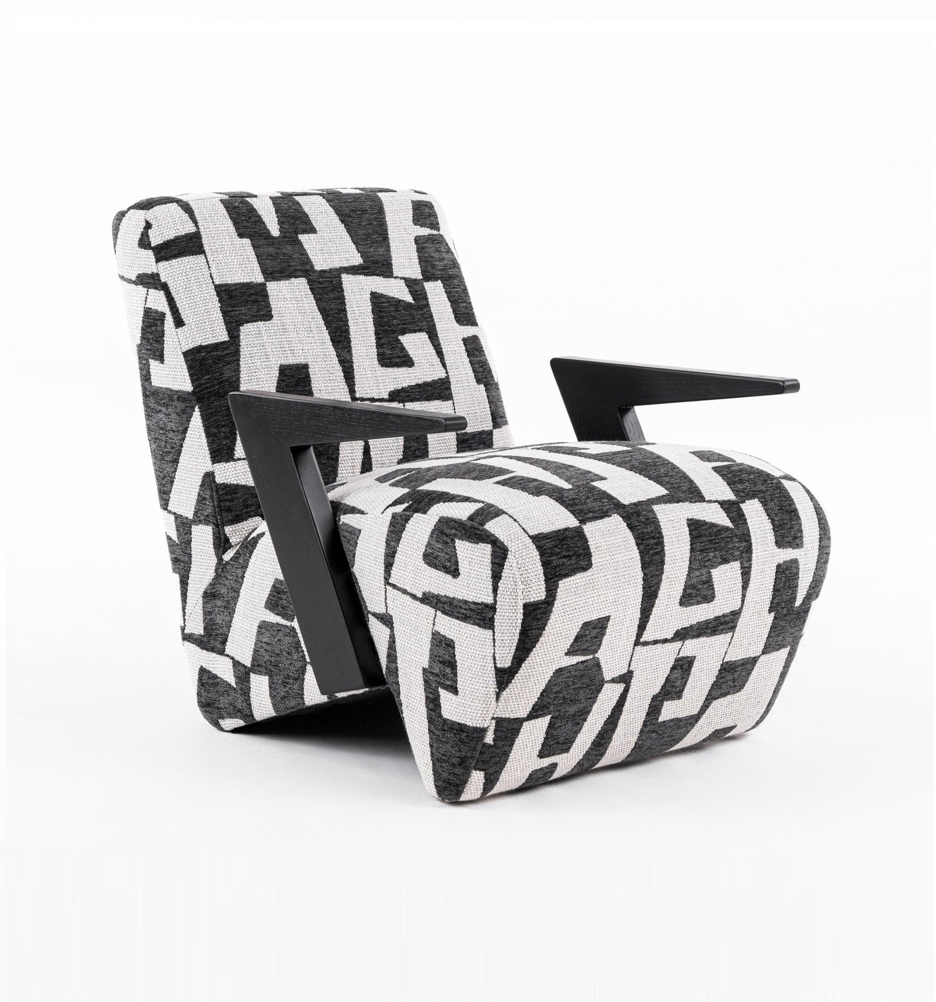 Modrest Leana Modern Black & White Fabric Accent Chair Model VGOD-ZW-23073-BLKWHT