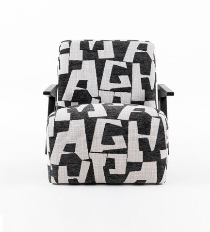 Modrest Leana Modern Black & White Fabric Accent Chair Model VGOD-ZW-23073-BLKWHT