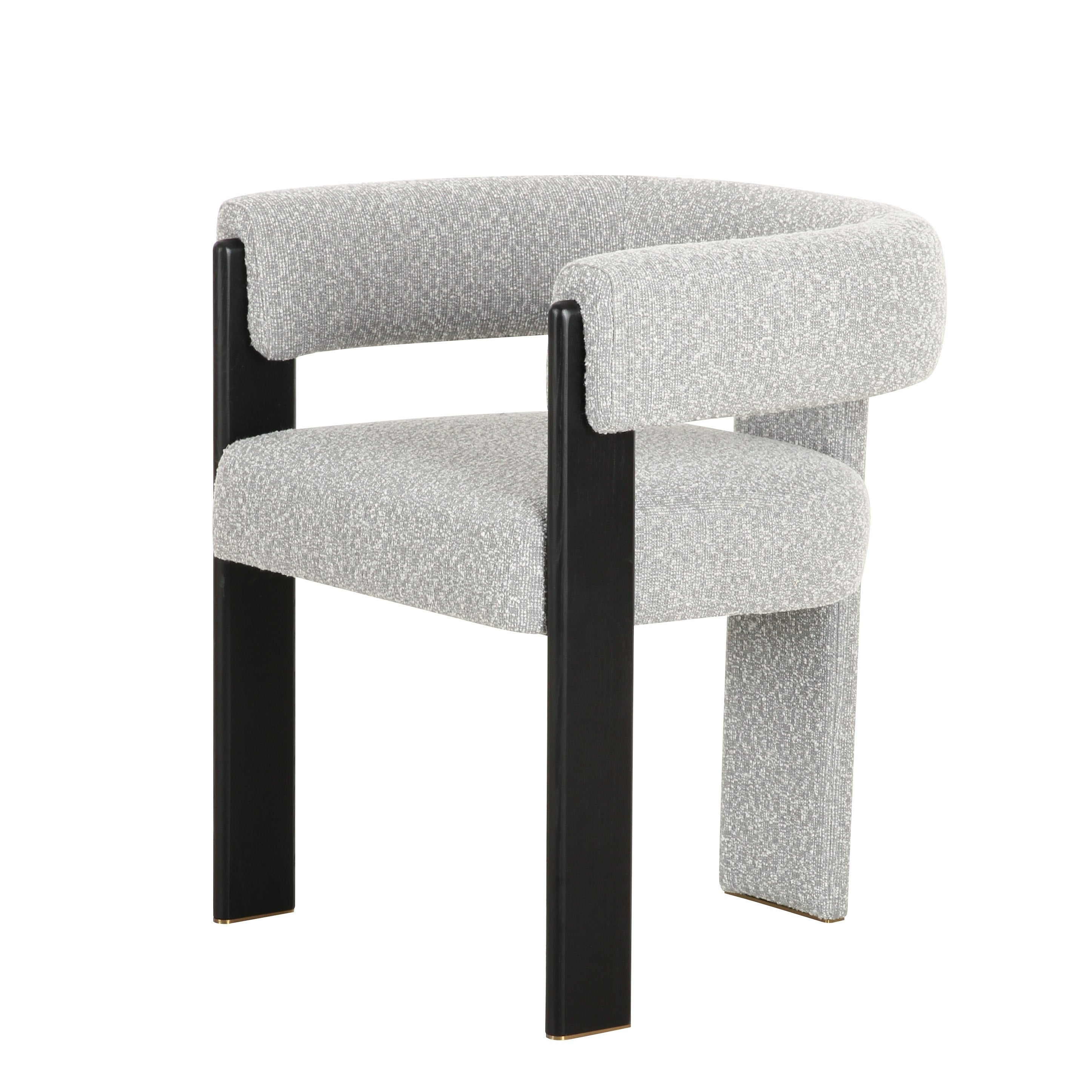 Modrest Kenmare Modern Light Grey Fabric & Black Dining Chair Model VGOD-DY-22149-LTGRY