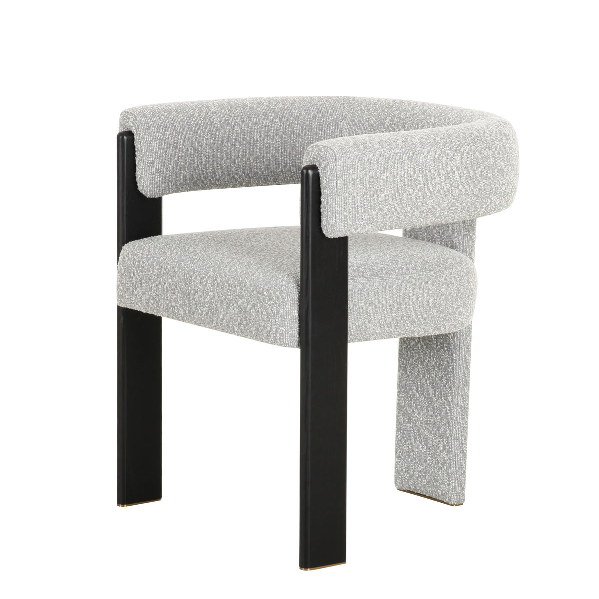 Modrest Kenmare Modern Light Grey Fabric & Black Dining Chair Model VGOD-DY-22149-LTGRY