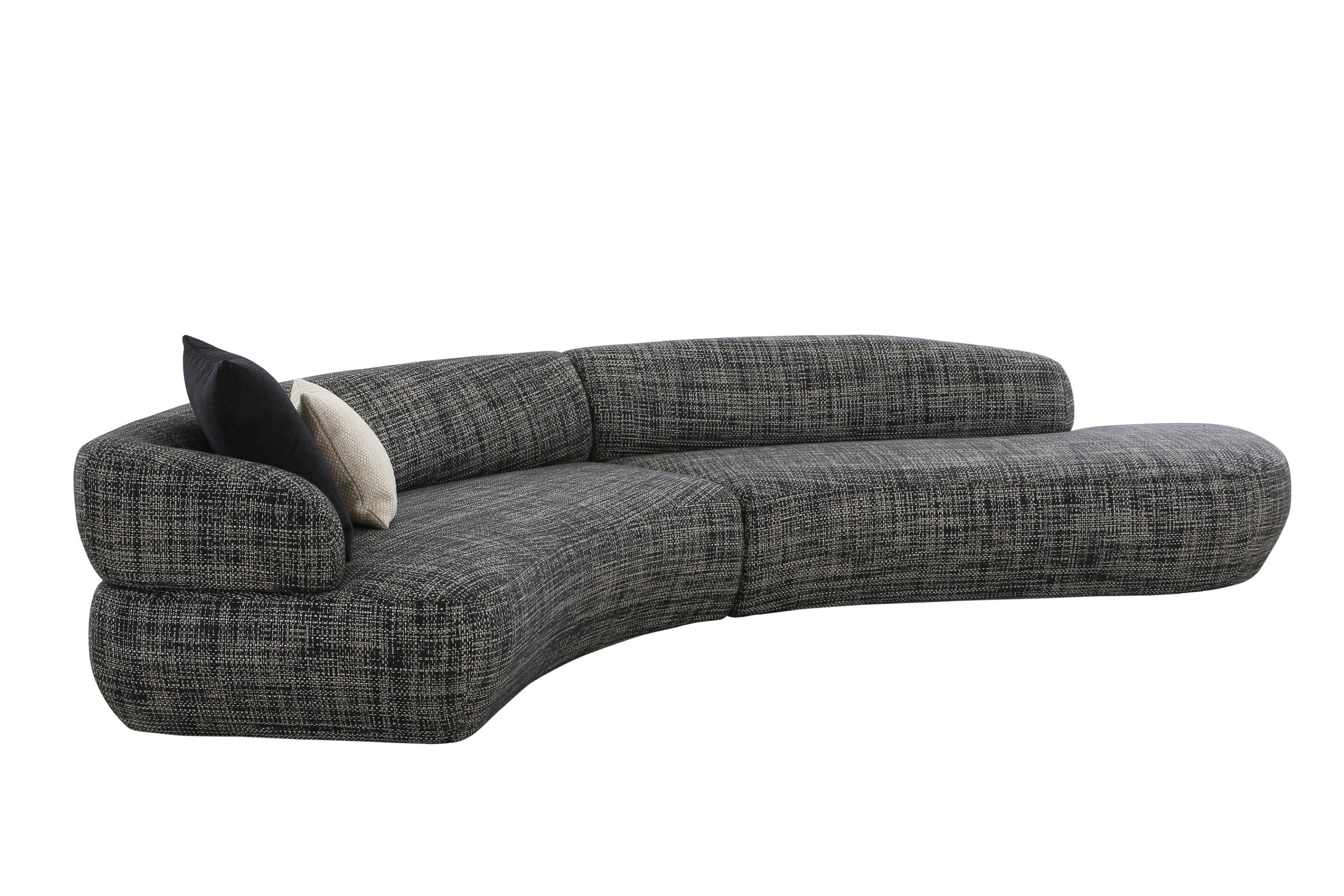 Divani Casa Lakota Modern Dark Grey Fabric Curved Sectional Sofa Model VGOD-ZW-23044-DKGRY