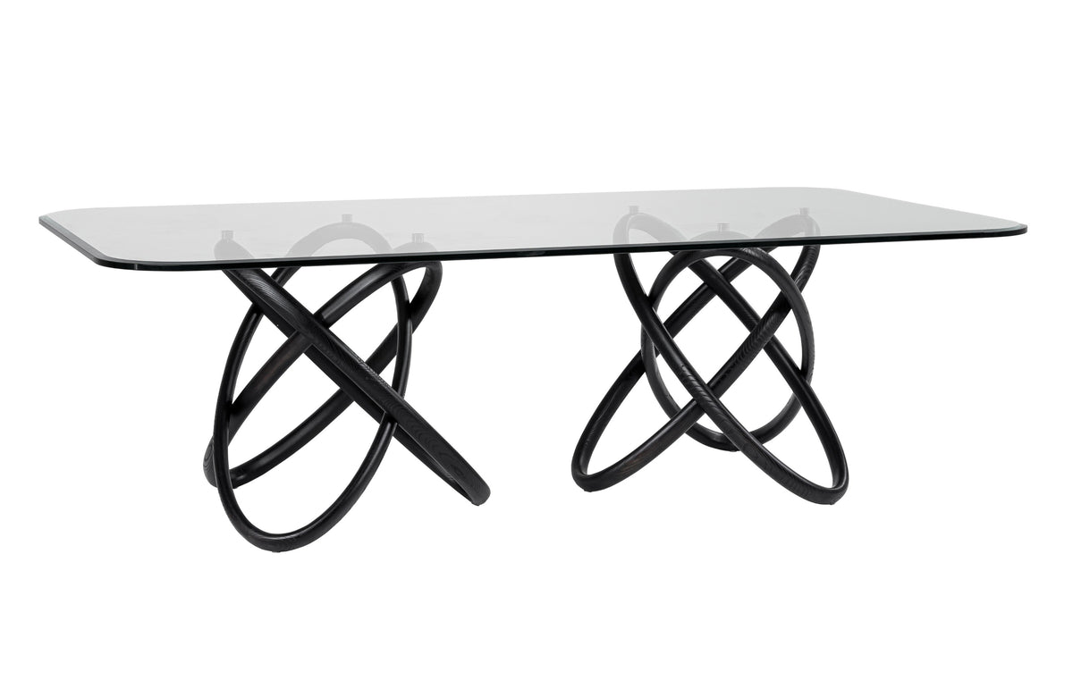 Modrest Mason Modern Glass & Black Ash Dining Table Model VGCSDT-16092-BLK
