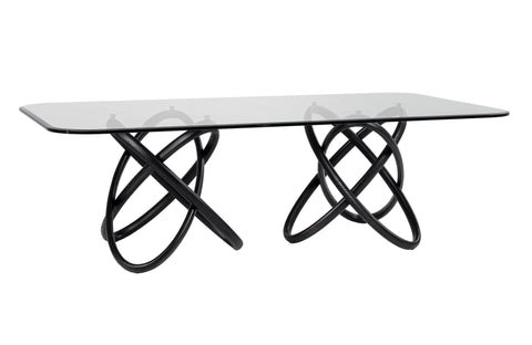Modrest Mason Modern Glass & Black Ash Dining Table Model VGCSDT-16092-BLK